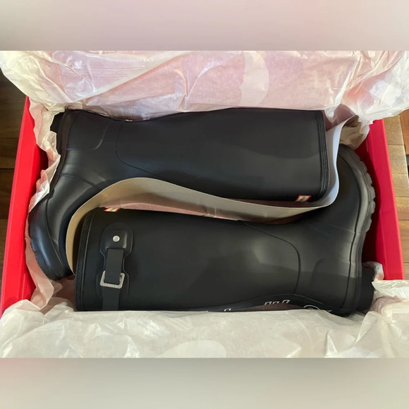 HUNTER original backstrap black tall boots block letter - Picture 6 of 9